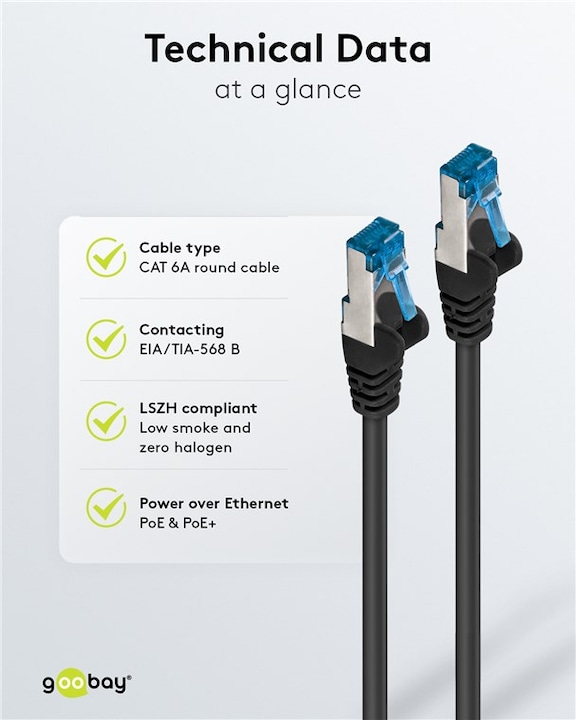 Actual product image Goobay network cable (S/FTP, CAT6a, 5 m)