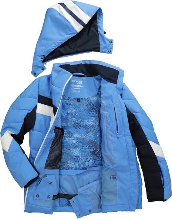 Actual product image Ulla Popken HYPRAR Chevron Stripe Triple Function Quilted Fully Lined Ski Jacket (46, 48)