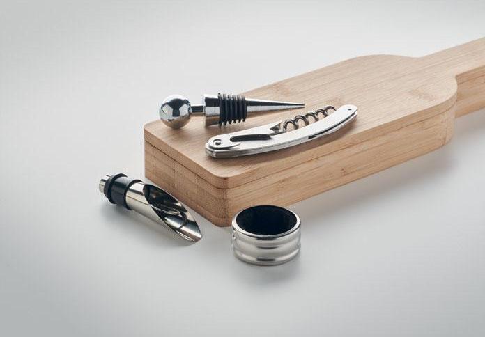 Image du produit MidOcean - Set à vin VINOVAULT SET (Anneau de goutte, Verseur de vin)