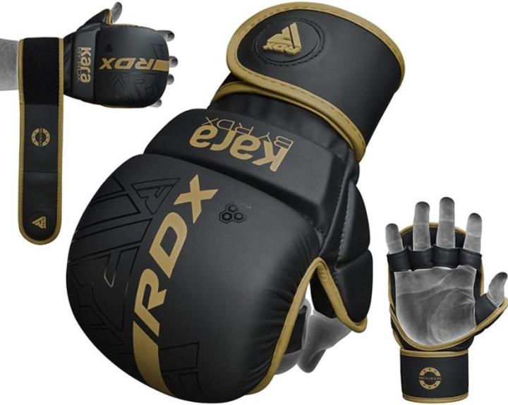 Actual product image Rdx Grappling Gloves Shooter F6 Matte Golden Plus-L/XL (L, XL)