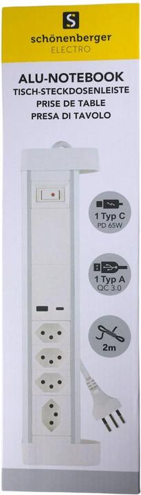 Actual product image Schönenberger Tisch-Steckdosenleiste (4x, Type 13, 2 m)