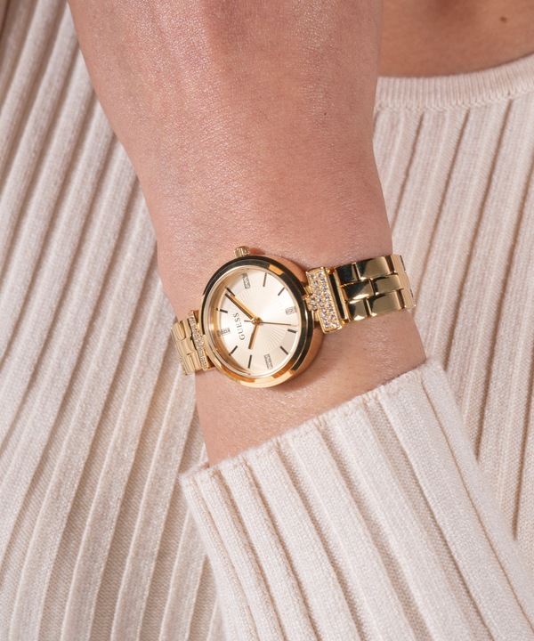 Produktbild Guess P GLD CS W/ CRYS / SUN CHAMP DL / P GLD BRCT Armbanduhr (28 mm)