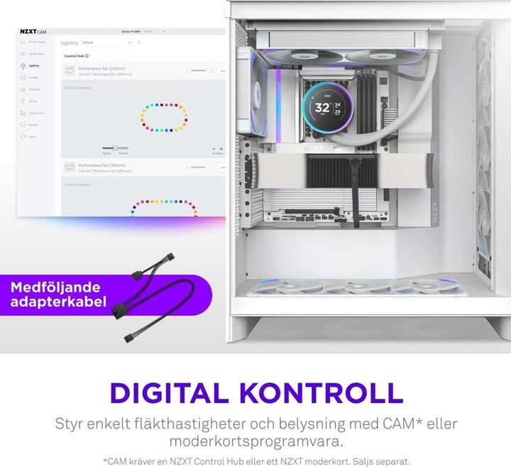 Image du produit NZXT F140X Performance RGB White (140 mm, 1x)