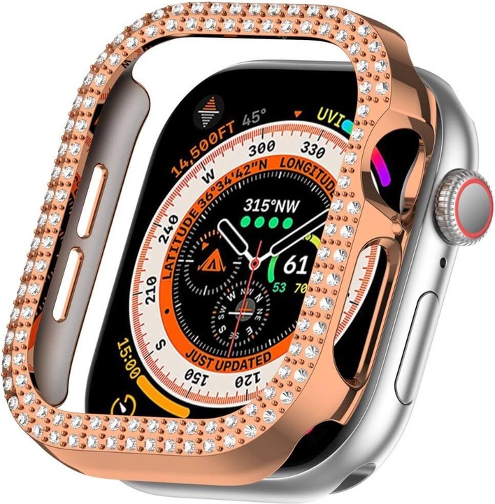 Actual product image Cover-Discount Apple Watch 10 - 46mm - Glitter rhinestone protective case
