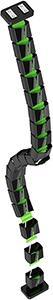 Actual product image Powerton ERGO GANSO PRO Kabel-Organizer, schwarz-grün