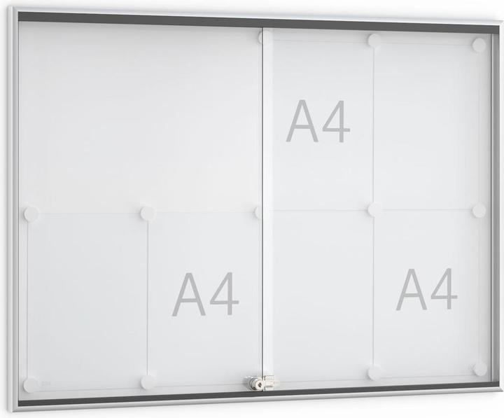 Image du produit Wsm Vitrine à porte coulissante 8 x DIN A4 L920xH674mm Cadre carré pour l'intérieur