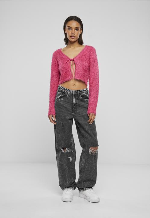 Produktbild Urban Classics Ladies Tied Cropped Feather Cardigan - 117653 (XS)