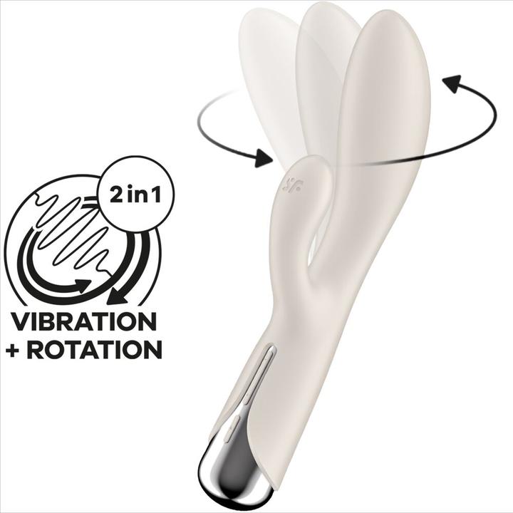 Actual product image Satisfyer Spinning Rabbit 1 Clitoris And G-Spot Stimulation Beige