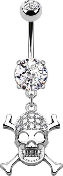 Immagine prodotto Star Piercing Banana in argento con due sfere Ciondolo in argento con ossa incrociate e teschio (Ottone, Acciaio chirurgico 316L)