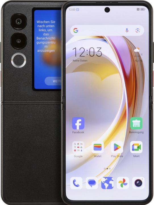 Actual product image Nubia Flip 2 5G 8GB/256GB Schwarz (256 GB, Night Black, 6.90", Dual SIM, 5G)
