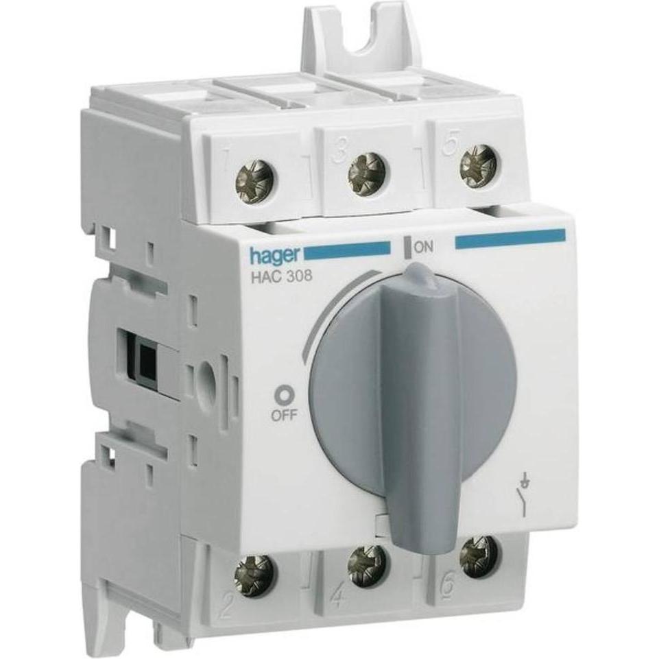 Hager Grigio Interruttore Sezionatore, Pulsante + Interruttore,