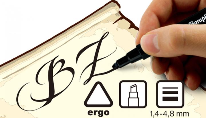 Productafbeelding Malinos Kalligrafiepennen Pak van 4 zwart 4+ (Zwart, 4x)