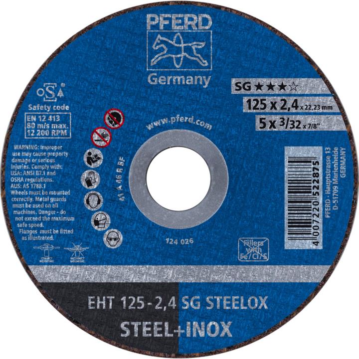 Immagine prodotto Pferd Disco da taglio EHT 124 SG STEELOX