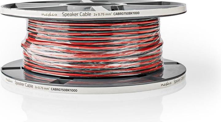 Immagine prodotto Nedis Cavo per altoparlanti 2X 0,75 mm² rame 100,0 m PVC rotondo Rosso / Nero in rotolo (100 m, 0.75 mm².)