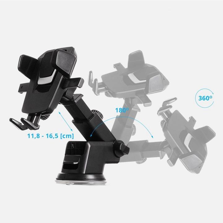 Actual product image Hurtel Telescopic Car Mount Phone Holder Dashboard or Windshield for black