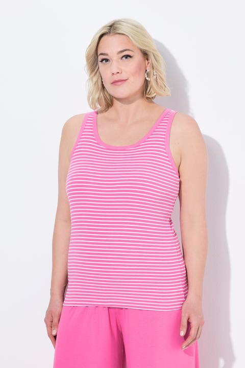 Immagine prodotto Ulla Popken Top a righe dal taglio smanicato con reggiseno integrato e scollo rotondo (58)