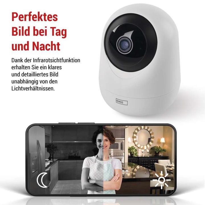 Immagine prodotto Emos GoSmart IP-220W telecamera di sorveglianza rotante con WiFi (2560 x 1440 Pixels)