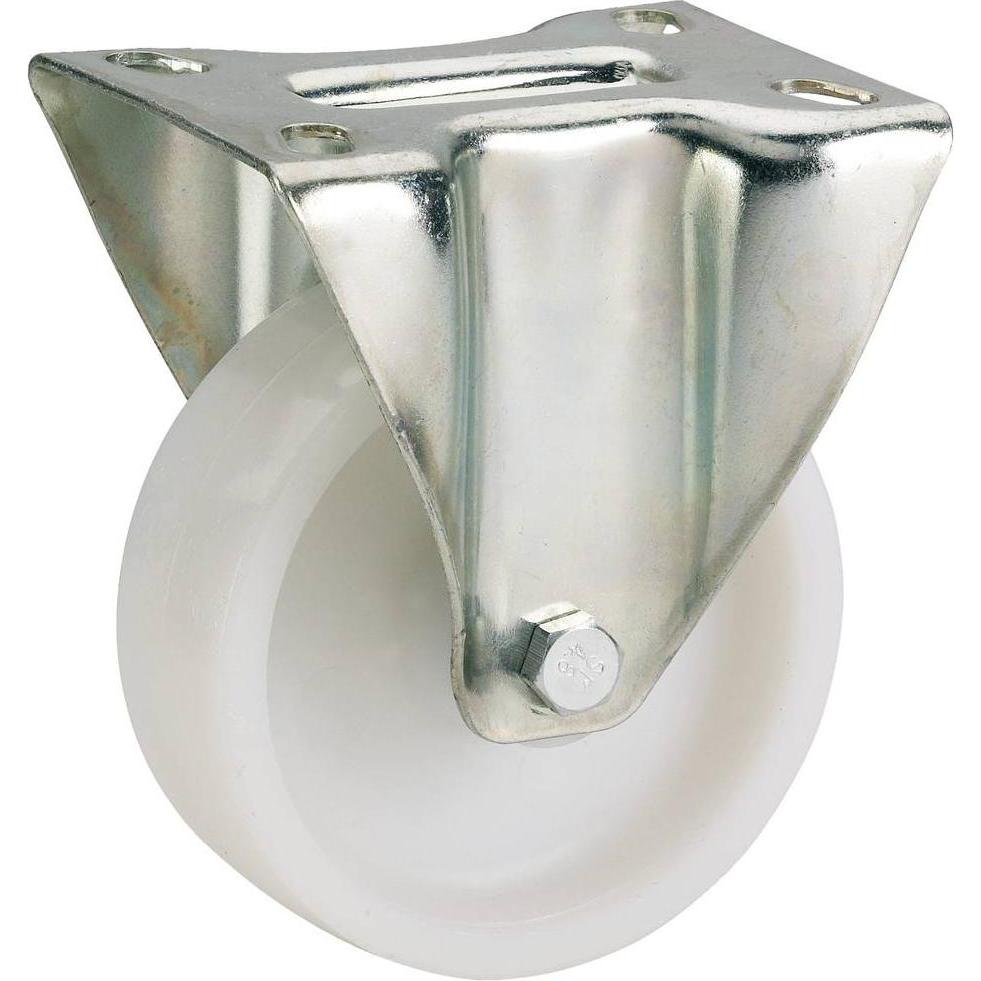 Dörner + Helmer, Ruote + Rotelle, 729171 Kunststoff-Bockrolle 125x35 mm Gl PP-natur Platte 100x85