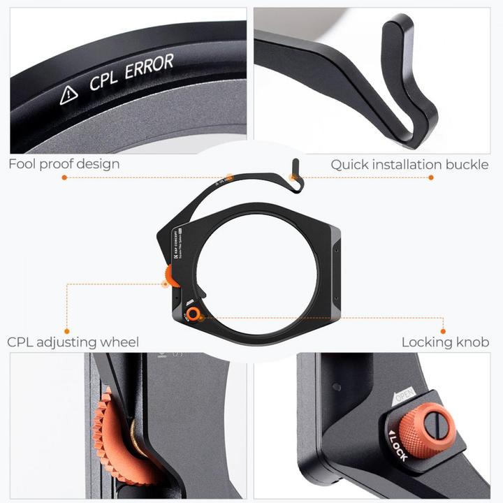 Produktbild K&F Concept Concept Filterkit Square X-Pro: Houder CPL ND1000 GND (95 mm, ND- / Graufilter, 10000 mm)