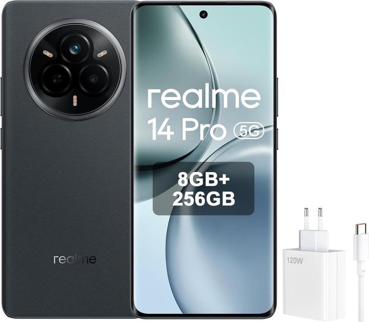 Actual product image realme 14 Pro (256 GB, Suede Grey, 6.77", Dual SIM, 5G)