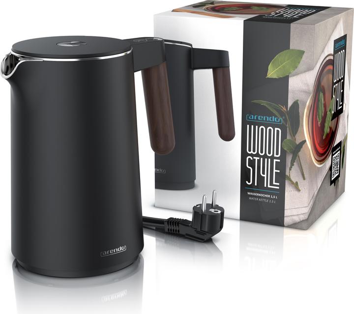 Image du produit Arendo Bouilloire en acier inoxydable 1,5 L, 2200 W, réglage de la température 45°C - 100°C, fonction (1.50 l)