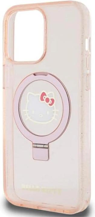 Actual product image Hello Kitty HKHMP15XHRSGEP iPhone 15 Pro Max 6.7" różowy/pink hardcase Ring Stand Glitter Electrop L (Apple iPhone 15 Pro Max)