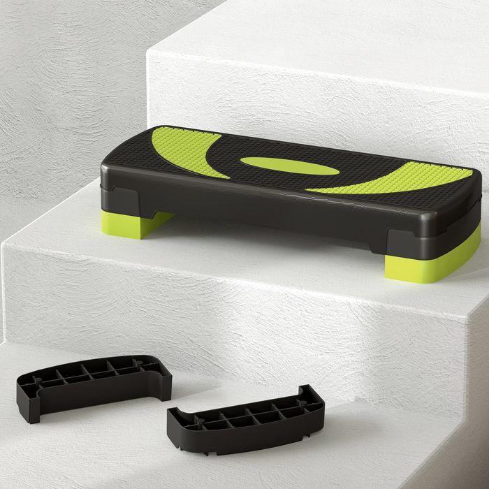 Produktbild Swisshandel24 Steppbrett Aerobic-Stepper höhenverstellbar mit 3 Stufen (10/15/20 cm) Grün