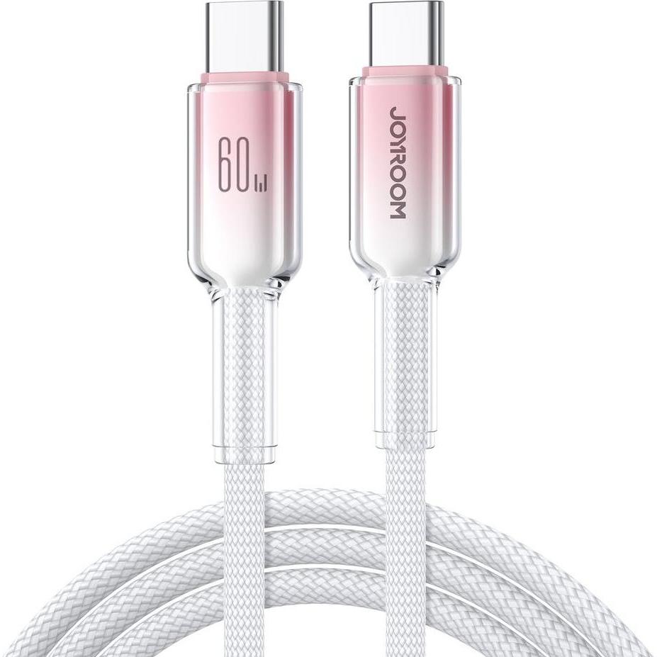 Joyroom S-A42 Crystal Clear Series Fast Charging Data Cable Type-C to Type-C 60W 1.2m White (1.20 m), USB Kabel