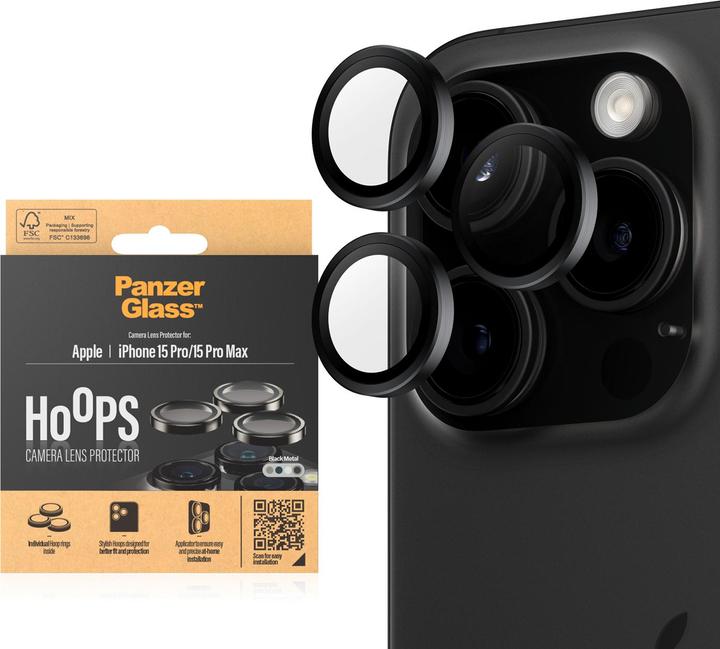 Actual product image PanzerGlass Hoops Camera Lens Protector (1 Piece, Apple iPhone 15 Pro Max, Apple iPhone 15 Pro)