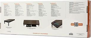 Produktbild Powerton ERGO DOKY Ständer mit Dockingstation und kabelloser Ladefunktion, grau + dunkle Holzdekor