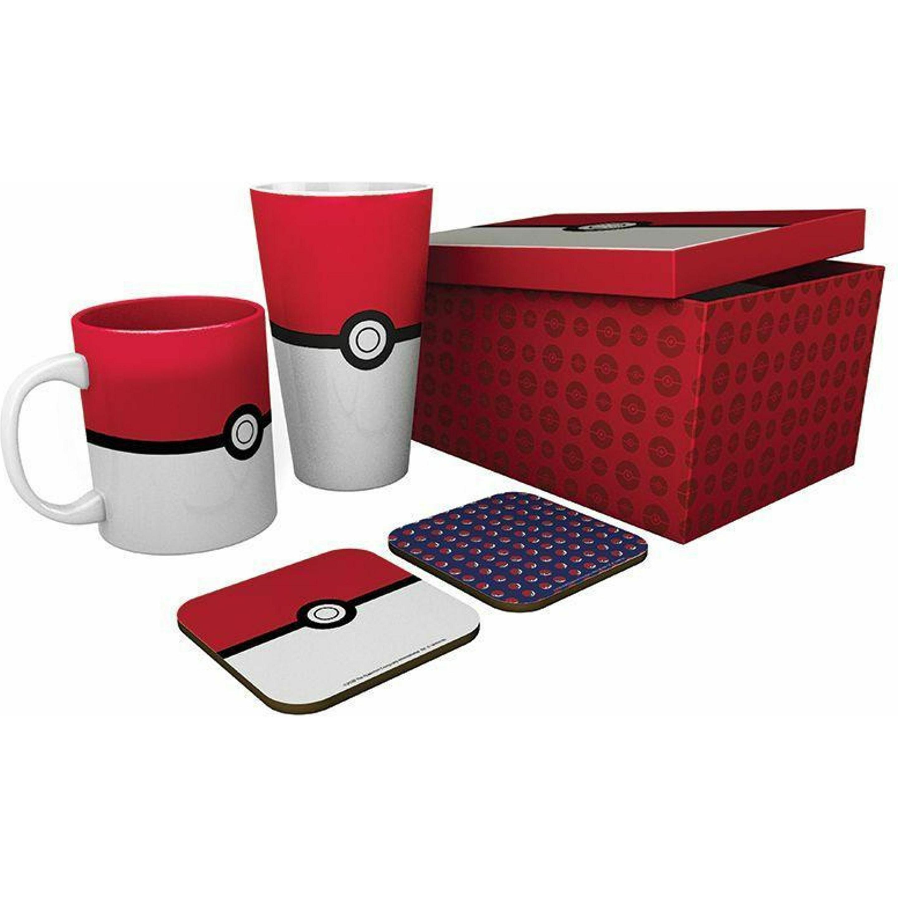 Abystyle Multicolore Pokemon Pack : Bicchiere / Tazza / 2 Sottobicchieri Pokeball, Tazze,