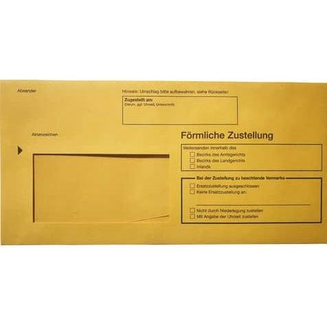 Rnk, Briefumschlag, Zustellungsumschlag 11x22cm DL gelb (220 x 110 mm, 100 x)