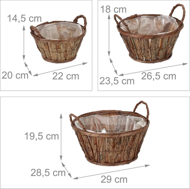 Productafbeelding Relaxdays 3-delige bloempotten set (29 cm)