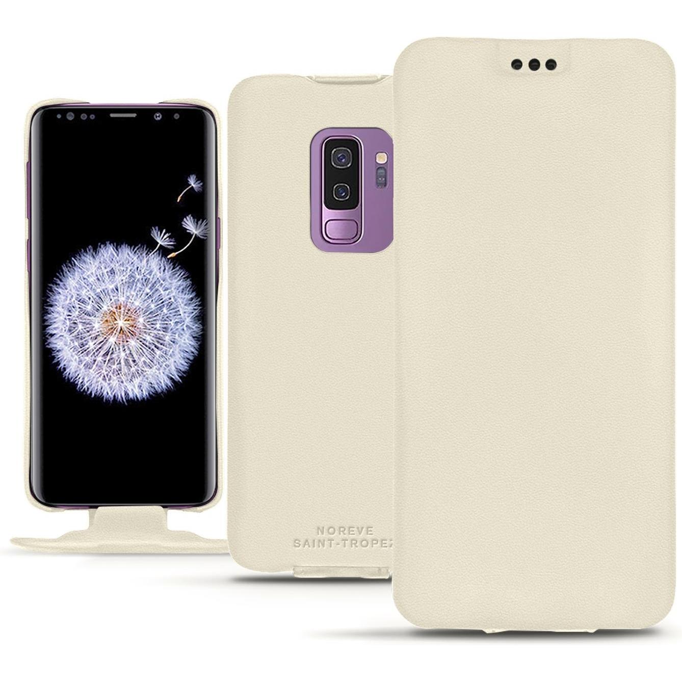 Thumbnail - Noreve Lederschutzhülle vertikal (Samsung Galaxy S9+), Smartphone Hülle, Weiss