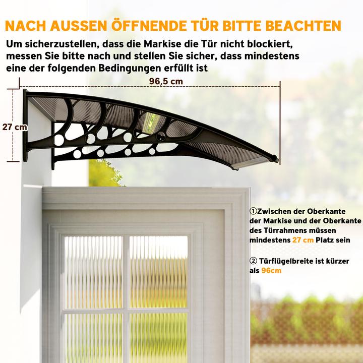 Actual product image Outsunny Pultvordach Polycarbonate, Aluminium Braun+Schwarz