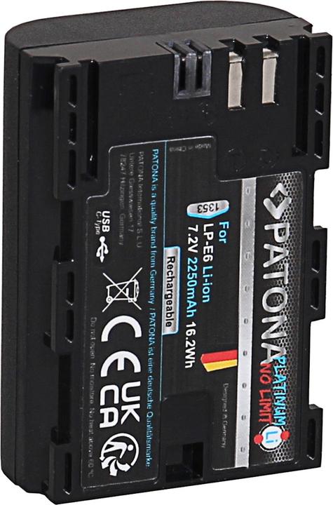 Actual product image Patona Platinum LP-E6 USB-C (Camera battery)
