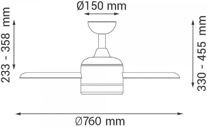 Produktbild M Mimotec Ceiling Fan with LED Light, Remote Control, 6 Speeds, Silent DC Motor, Summer-Winter Function, Timer