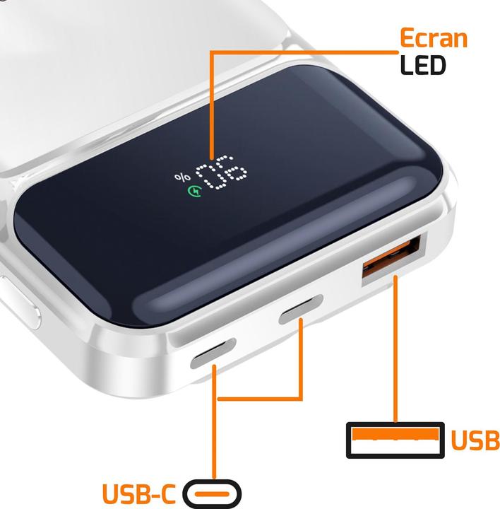 Image du produit Max Excell Powerbank 10000 mAh QC3.0 USB-C PD Kabel (10000 mAh, 22 W)