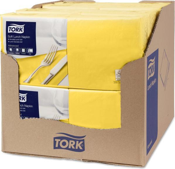 Actual product image Tork 477862 Papierserviette Gelb 150 Stück(e) (150 pcs., 33 x 33 cm)