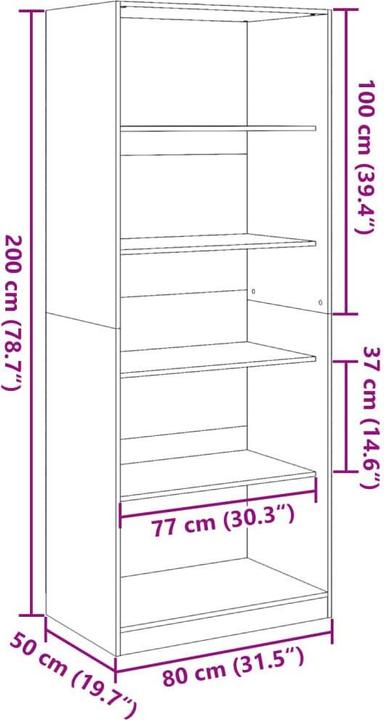 Produktbild vidaXL Kleiderschrank (80 x 50 x 200 cm)