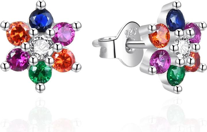 Immagine prodotto Agato - Silver earrings Flowers with colored zircons AGT-E062PC (Argento)