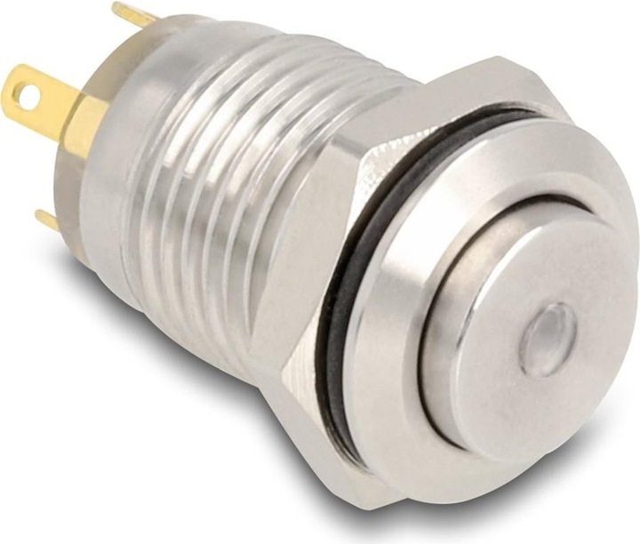 Produktbild Delock Drucktaster zum Einbau 12 mm 4 x Lötanschluss LED grü