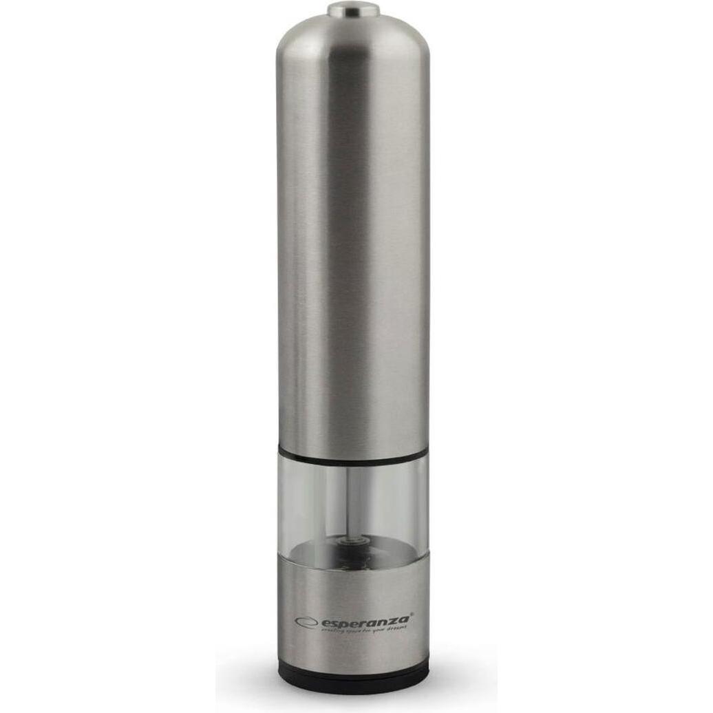 Esperanza EKP002 Stahl-Pfeffermühle, Pfeffermühle + Salzmühle, Silber