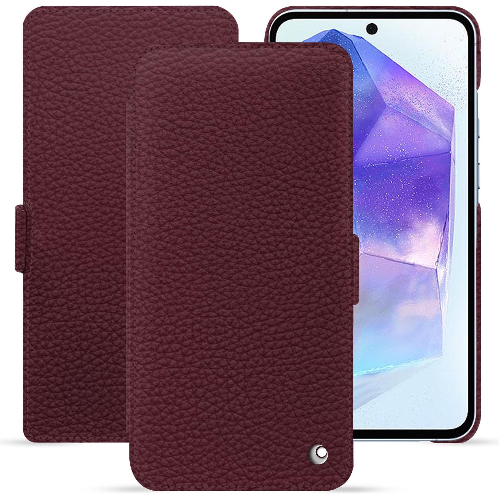 Noreve Lederschutzhülle horizontal (Samsung Galaxy A55), Smartphone Hülle, Violett