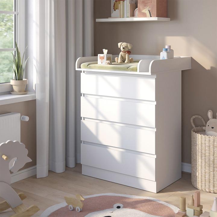 Produktbild VitaliSpa Wickelkommode Emmi, Weiss, 80 x 111.6 cm mit 4 Schubladen