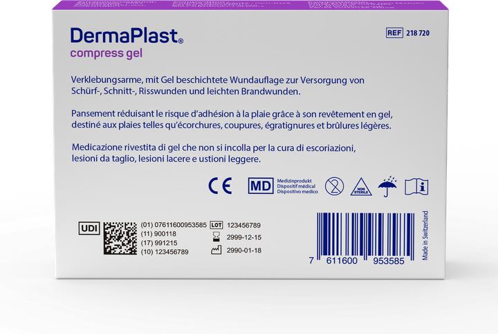 Nährwerte und Zutaten DermaPlast Compress Gel