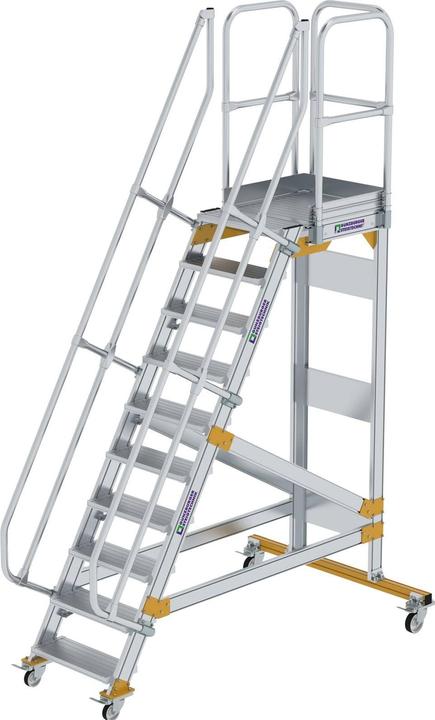 Produktbild Munk Plattformtreppe fahrbar 60° Stufenbreite 600 mm 10 Stufen (Plattformleiter, 60 cm)