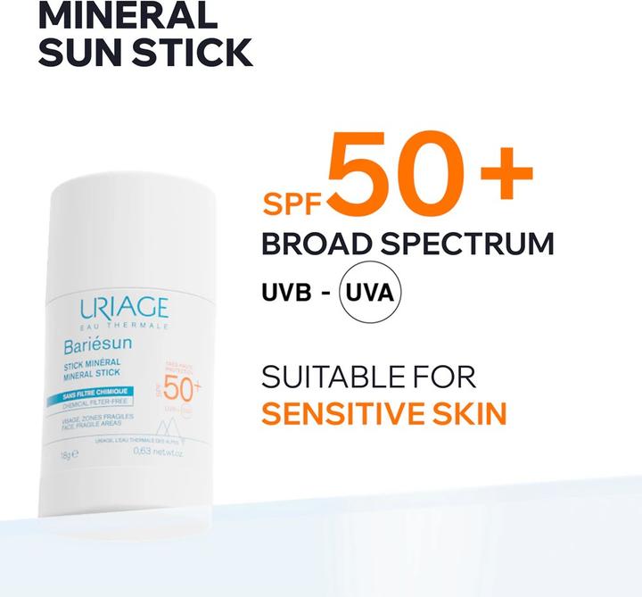 Actual product image Uriage Protective Mineral Stick for Sensitive Areas SPF 50+ (SPF 50+, 18 g)