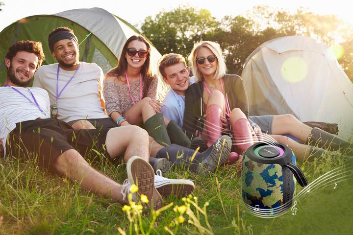 Productafbeelding Gembird Bedrade luidsprekers Draagbare Luidspreker|Camouflage|Draagbaar/Draadloos|Bluetooth|SPK-BT-LED-05-CM (4 h)