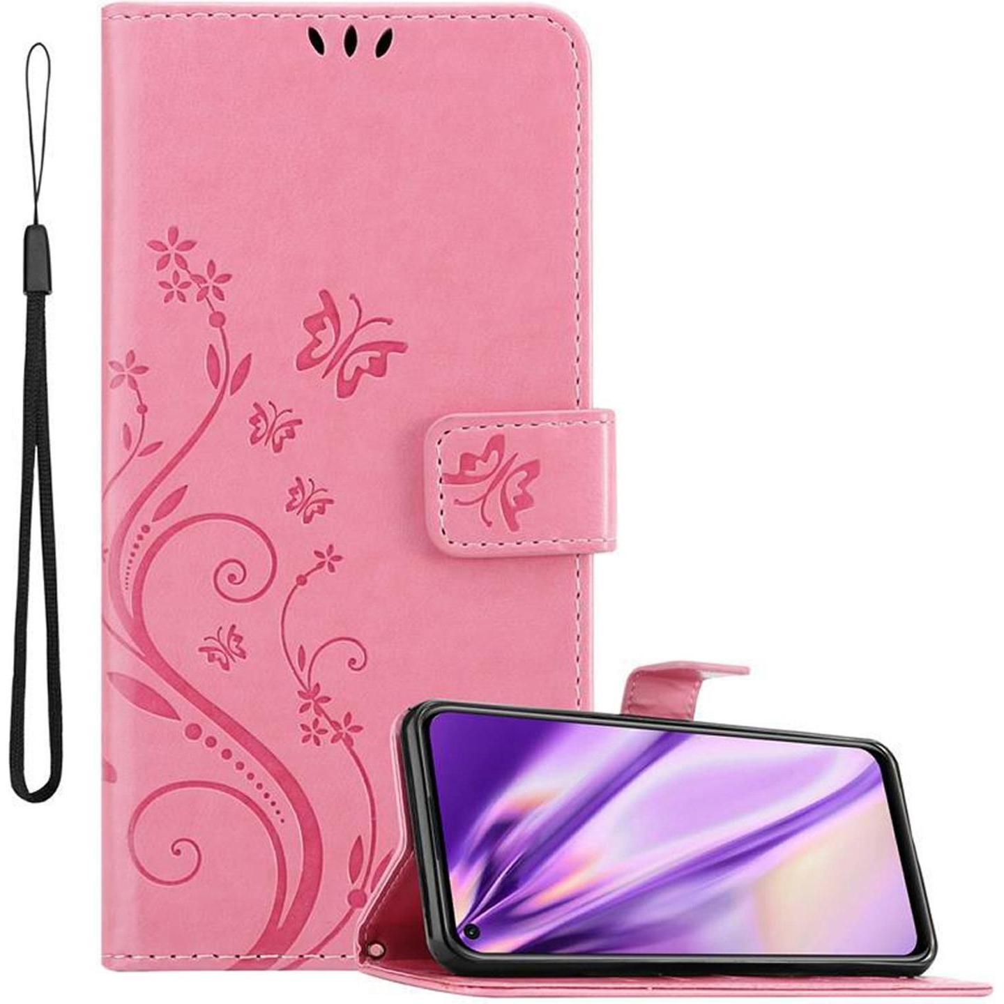 Cadorabo Flower Book Cover (Huawei P40 Lite), Smartphone Hülle, Rosa